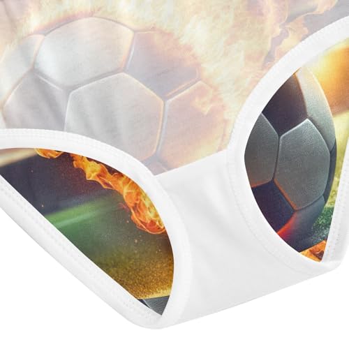 Football Fire Panties for Girls, Toddler Girl Briefs, Girls Cotton Underwear, 2–8 Years4