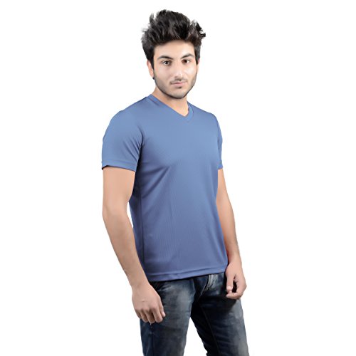 Image of Stylish Regular Fit Plain Men's V-Neck Half Sleeve T-Shirt