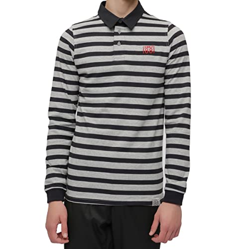 Cerruti 1881 Polo Manches Longues Rayures Calabria - M Gris