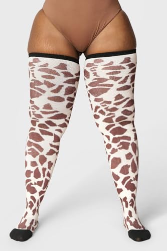 Image of Thunda Thighs Plus Size Thigh High Socks, Over the Knee High Boot Stockings Leg Warmers, Extra Long & Thick Socks