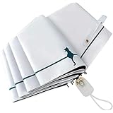 【K.E.M】 晴雨兼用 折りたたみ傘 猫 ネコ 日傘 超撥水 白 黒