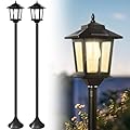 PASAMIC 63" Solar Lamp Post Light 2Pack, Outdoor Post Lights Waterproof, Pole Lights Outdoor, Decorative Floor Lamp for Patio, Warm White, Replaceable Bulb