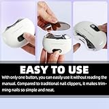 Electric Toenail Clipper | Rechargeable Portable Automatic Fingernail Trimmer - Safety Toenail Cutter LCD Digital Display Adjustable with 3-Speed and Light for Home Travel - Image 4