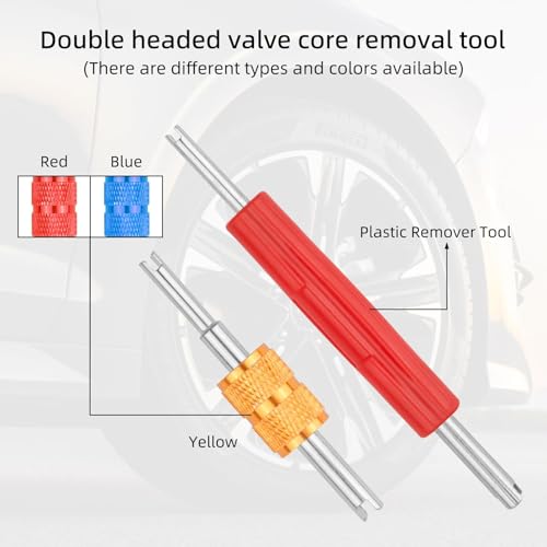 Image of 5PCS Valve Stem Removal Tool& Valve Core Removal Tool for Air Conditioning, Tire Stem Removal Tool& Valve Stem Puller Single and Dual Heads for Valve Core Remover Tire Valve Stem Removal Tool