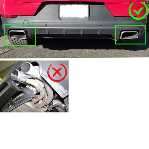 Punta de escape Cayenne 9Y0 SUV de 4 salidas estilo GTS en acabado Petrol Silver A 5