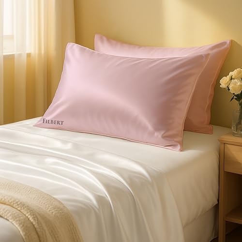 Image of Filbert Premium Satin Pillow Covers | Silky Satin Nights Where Comfort Meets Glamour | Best Gifting Collection - 18 inchx28 inch Inch - Baby Pink