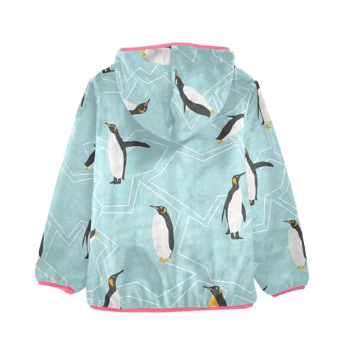 OTVEE Penguin Animals Pattern Kids Hoodie Jacket Fall Spring Full Zip Warm Outwear Coat2