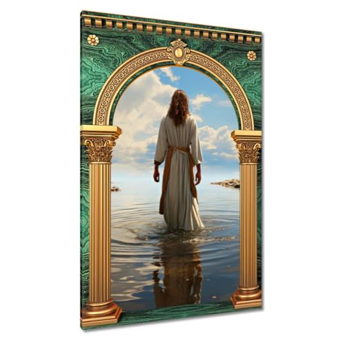 Peinture Jésus sur l'eau impression sur toile haut de gamme