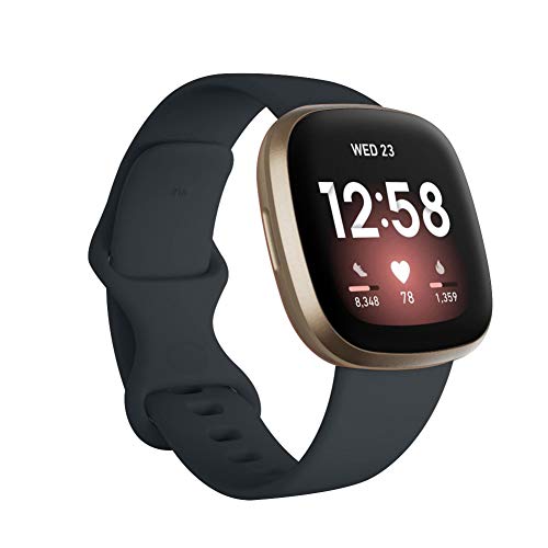 Seleek Replacement Bands Compatible with Fitbit Versa 3 / Versa 4 / Sense/Sense 2, Silicone Adjustable Classic Accessory Wristband Fitness Straps for Women Men (Large,Dark grey by Seleek - Used condition - US$5.49