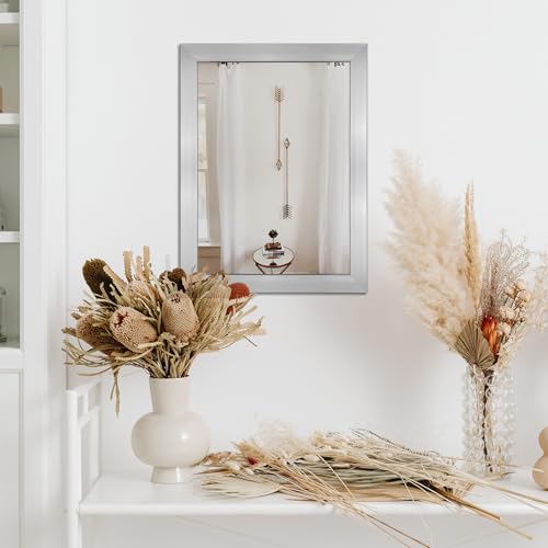 Image of Ruomeng Wall Mirror Rectangle Decorative Mirror 12x16 Inch, Nickel