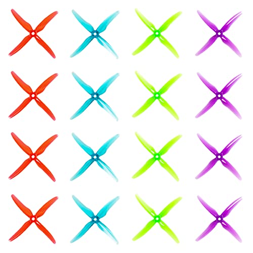 Gemfan 51455 Hurricane X Durable 4 Blade Props 5.1-inch Quad Blades Multirotors Props for FPV RC Quadcopter Drone 16pcs 8CW 8CCW