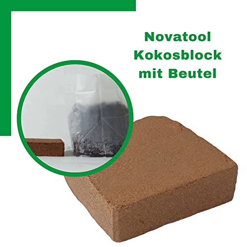 5 x kokosaarde met zak voor kamerplanten, 50 liter, 750 g, 19 x 18 x 5 cm, kokosvezels, kokossubstraat, kweekaarde… - Image 3