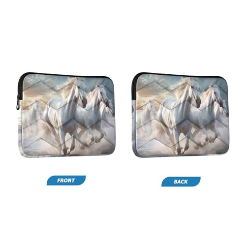 Funda para portátil de 13-14 pulgadas con diseño de caballos blancos miniatura 2