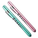 AOICRIE Medical Diagnostic Penlight, Pupillenlicht Mini Wiederverwendbare LED-Stiftlampe Taschenlampe, Taschenlampe Arzt Krankenschwester Notfallstift Licht mit Gravurlehre und Linea (Rotgold+Grün)