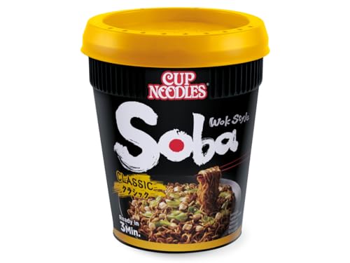 Nissin Noodles Soba Cup – Classic, 1er Pack, Wok Style Instant-Nudeln japanischer Art mit Yakisoba-Sauce und Gemüse, schnell im Becher zubereitet, asiatisches Essen (90 g)