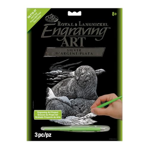 Royal and Langnickel Silver Engraving Art, Seal and Puppy