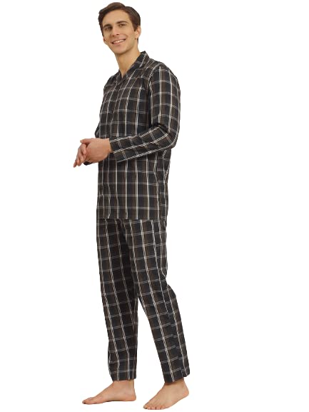 Image of SOJANYA (Since 1958 Men's Cotton Checked Nightsuit Set