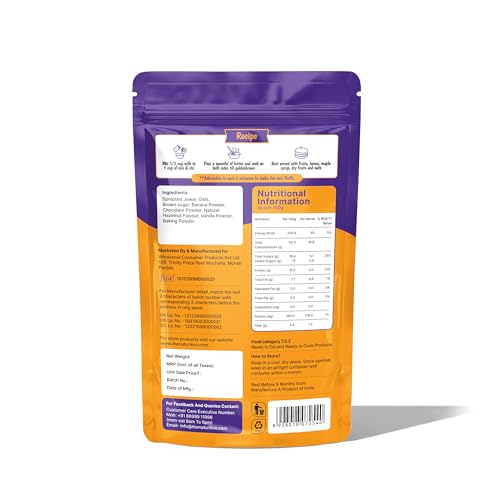 Image of The Naturik Co. Millet Hazelnut Waffle & Pancake Mix 150g | No Maida | Made with Jaggery | No Added Sugar | High Protein & Fiber | Millets Powered | Ready in 2 Minutes | No Preservatives | As Seen On Shark Tank |