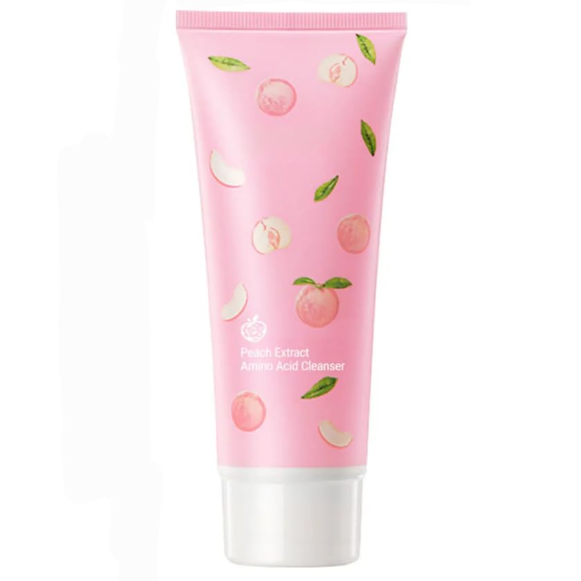 Peach Extract Amino Acid Facial Cleanser, Deep Cleansing, Moisturising, Gentle Formula, White, 1 g (Pack of 1)