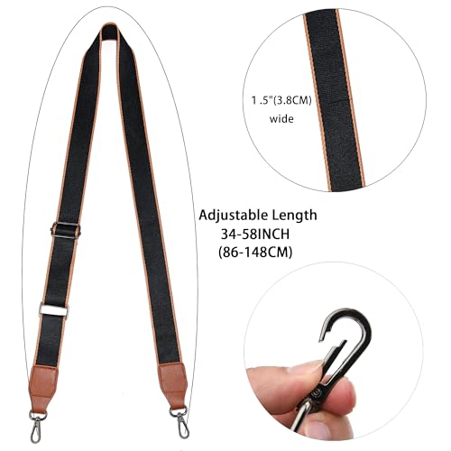 Image of Purse Strap,1.5 inch Leather End Shoulder Strap Adjustable Replacement,Retro Multi-Pattern Crossbody Bag Straps