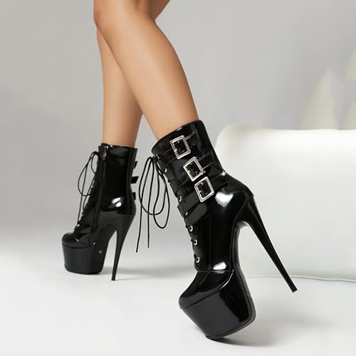 Platform Polo Dance Boots Ankle High for Women Heel Height 6 ' / 15.5cm3