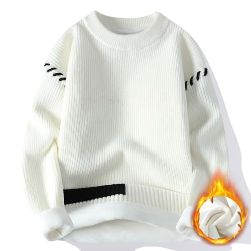 Sweater Men Crew Neck Long Sleeve Sweaters Textured Pullover Sweater Cable Knit Pullover Plus Size Warm Winter Tops2
