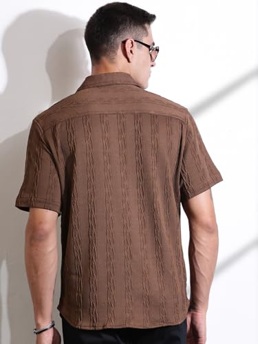 Image of Thomas Scott Men Polyester Blend Solid Oversized Fit Shirt