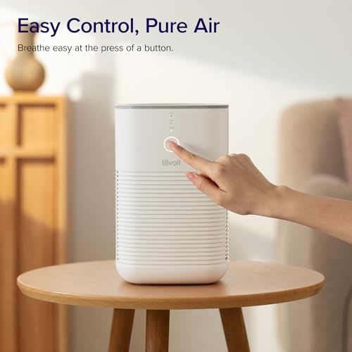 Image of LEVOIT Air Purifier for Home Bedroom,AHAM Verifide,Freshens Small Room with Aroma Pad,For Smoke,Pollen,Pet Dander,Odor,Dust,Office,Desktop,White,(Pack of 4)