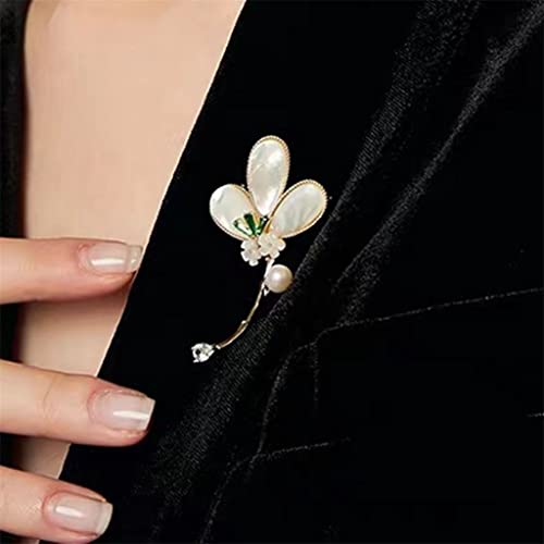 Broche perle femme pour ajuster une veste et fermer un décolleté - 4