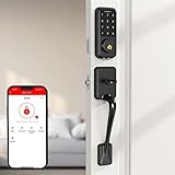 Smart Front Door Lock Set, SMONET Keyless Entry Door Lock Deadbolt with Handle Electronic Keypad Dea