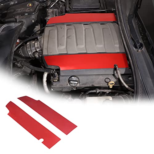 JONKOKO Aluminum Alloy Engine Bay Side Panel Cover for Chevrolet Corvette C7 2014-2019 Hood Engine Trim Sticker Interior Accessories (Hood Engine Trim Cover, Red)