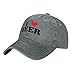 Haebfsl I Heart Beer Vintage Cotton Unisex Baseball Cap Low Profile Dad Hat Adjustable for Men and Women, Gray