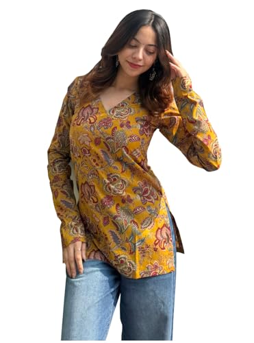 Image of ANNI Designer Cotton Short Kurti for Women | Stylish Kurti | Short Kurti Top | Casual Kurta for Women | Comfortable Cotton Kurtis for Womens