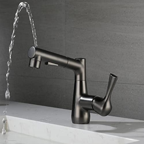 Mitigeur lavabo douchette extractible robinet laiton eau chaude - 5