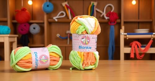 Image of Ganga Knitting Yarn Thick Chunky Wool, Blankie Mango 500 gm Best Used with Needles, Crochet Needles Wool Yarn for Knitting, with Needle. by Ganga M