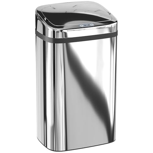 HOMCOM Cubo de basura de 30 l con sensor, cubo inteligente con ap...