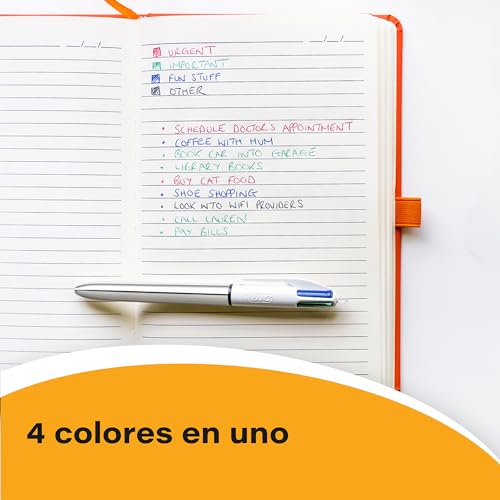 Miniatura 5 de Bic, Bolígrafos Decor, Paquete con 5 bolis de Bic 4 colores en diseño Botanical surtido y tinta azul, verde, rojo y negro, Bolígrafos 1.0 mm