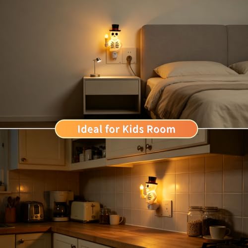 Image of Skull Night Light, 2026 New Skeleton Night Light, Halloween Horrible Light Decoration for Halloween Party and Home Decor (White)