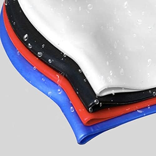 Swim Caps 1pc Swimming Caps Women Silicone Hat Waterproof Protection Ears Swim Pool for Long Hair Sports Free Size Men Adult(Orange)