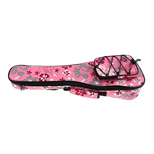 Sac à dos pour ukulélé Oshhni étui à fleurs rose adapté au camping et voyages