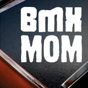 FocEnterprises BMX Mom White Car Window Vinyl Sticker Decal
