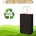 XPCARE 200Pcs Paper Gift Bags 5.25x3.25x8.25'',Gift Wrap Bags with Handles, Black Kraft Paper Bags for Small Business Paper Bags Bulk for Birthday Party Favors Shopping Retail