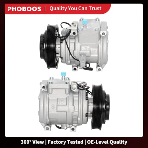 Image of PHOBOOS A /C compressor with Clutch Compatible with Toyota Corolla 1998-2002, L4 1.8L, Fast Cooling, Low Noise, Easy Installation, Ref. 88320-02050
