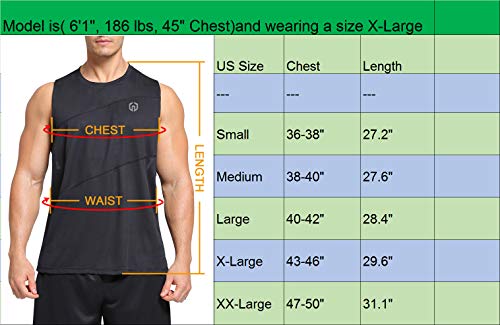 Image of NELEUS Men's Dry Fit Workout Running Muscle Tank Top, Blue, Small