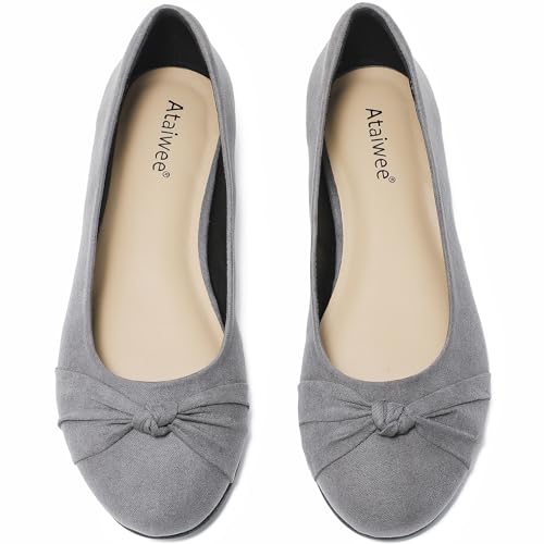 Image of Ataiwee Women's Wide Width Flats Shoes - Ladies Cute and Comfortable Dress Ballet Shoes.