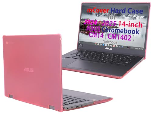 mCover Case Compatible ONLY with 2024~2025 14-inch ASUS Chromebook CM14 (CM1402c) Series Notebook Computers (NOT Fitting Any Other ASUS Models) - Pink