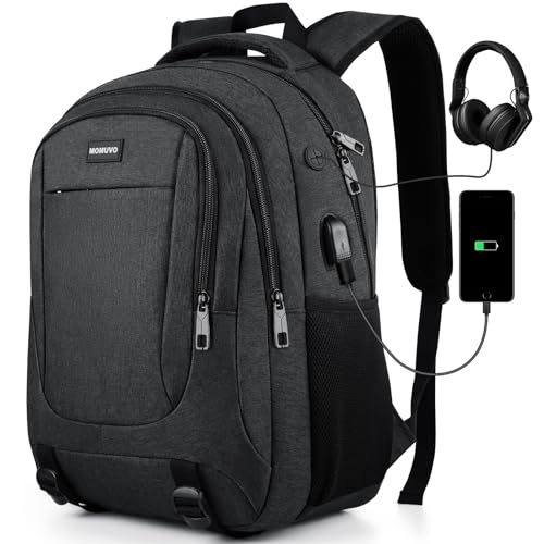 MOMUVO Backpack for Men and Women, School Backpack for Teens Boys, Water Resistant 15.6 inch Laptop Backpack Computer Bag with USB Charging port for Business College Travel