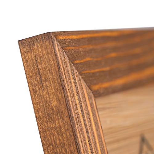 Image of Rustic Wooden Poster Picture Frame 16x24 - Natural Solid Eco Distressed Wood for Wall Mounting Photo Frame - Honey Brown