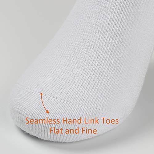 Cotton Day Unisex Little Kids Youth Boys Girls Soft Cotton Crew Dress Socks Seamless Toe 6 Pack 6-8 Years (Plain White 8) #TOP3