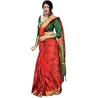 SWORNOF Women’s Banarasi Silk Saree With Blouse Piece